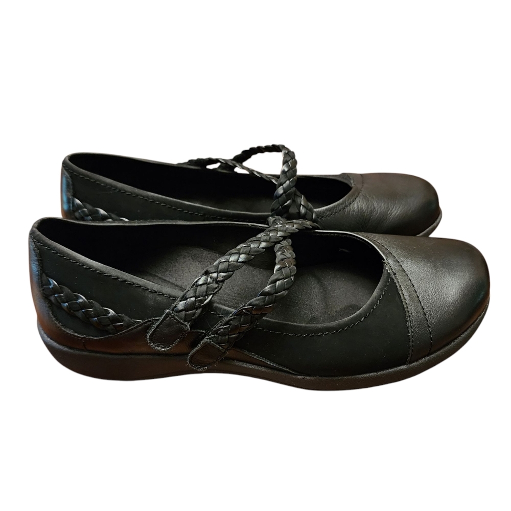 Aetrex Annie Mary Jane Black Leather Shoes Size 10 Wide - Picture 4 of 11